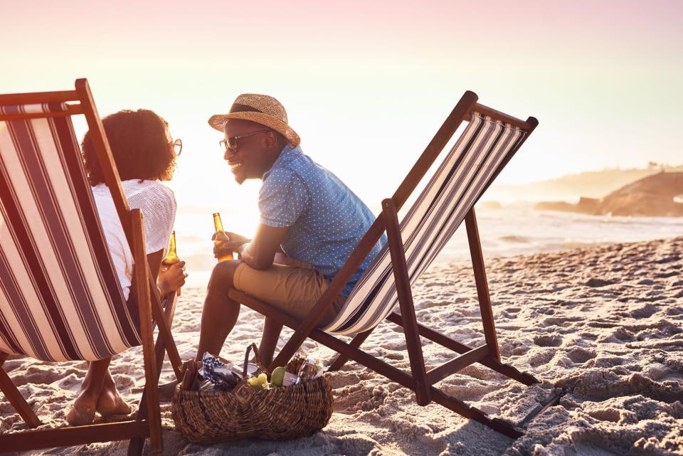 Celebrity matchmaker Carmelia Ray recommends couples use their own wine and beer for a makeshift tasting date.