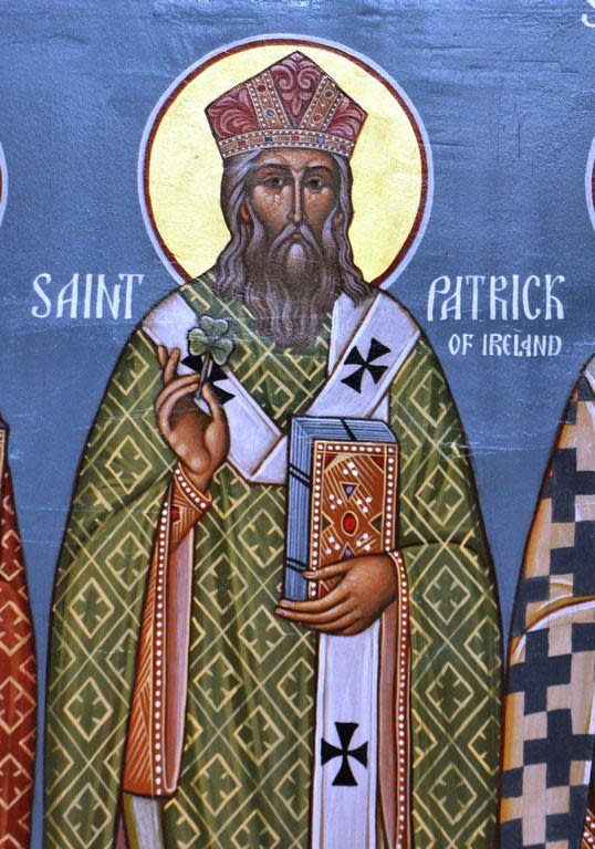 Icon of Saint Patrick from Christ the Savior Orthodox Church in Wayne, West Virginia.