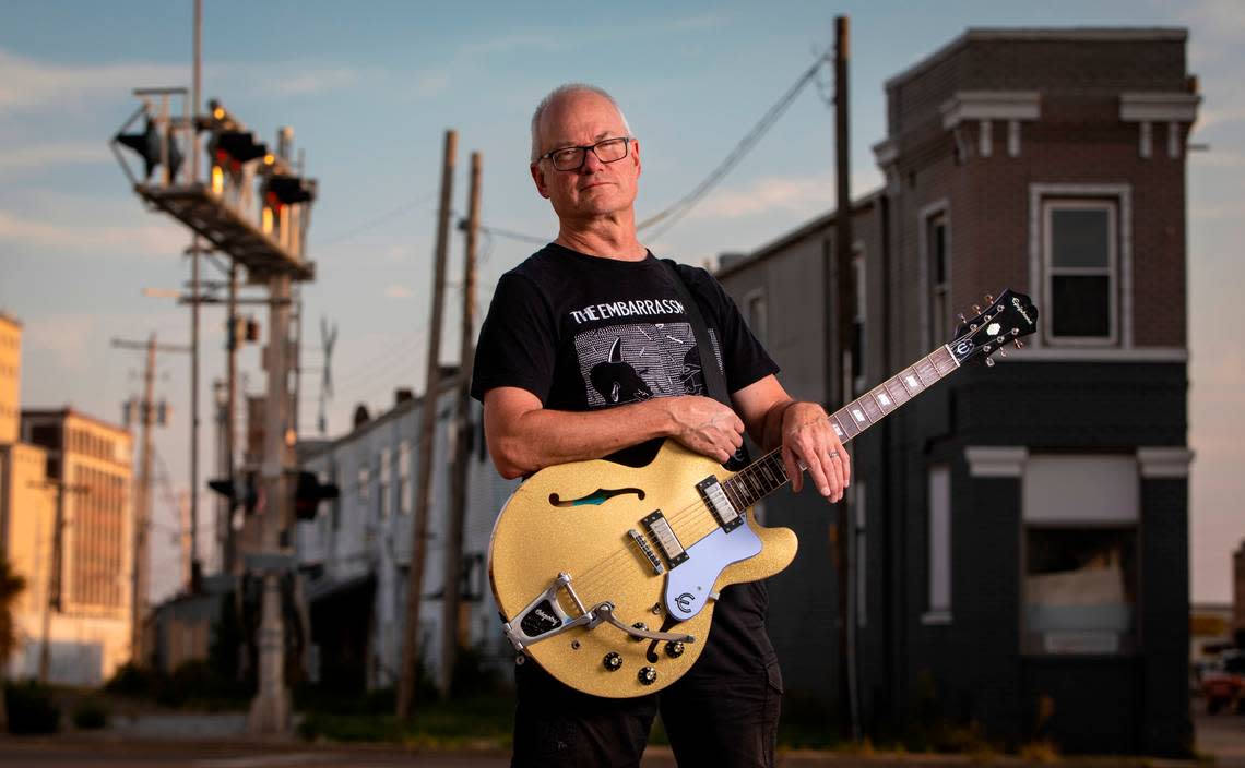 Bill Goffrier, an accomplished Wichita artist, was once the guitarist for the Embarrassment, an early ’80s band that is the subject of a new documentary debuting at the Tallgrass Film Festival. The Embarrassment will reunite for a show there. Travis Heying/The Wichita Eagle