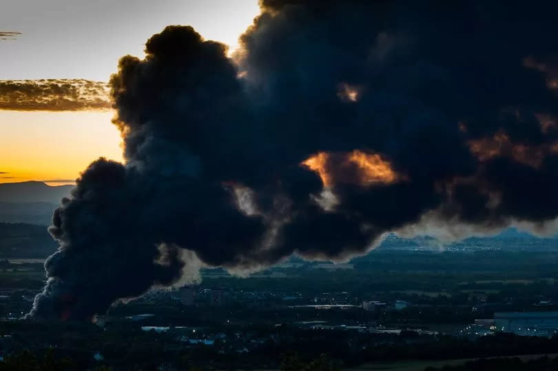 Smoke billows from the Enva site in Linwood