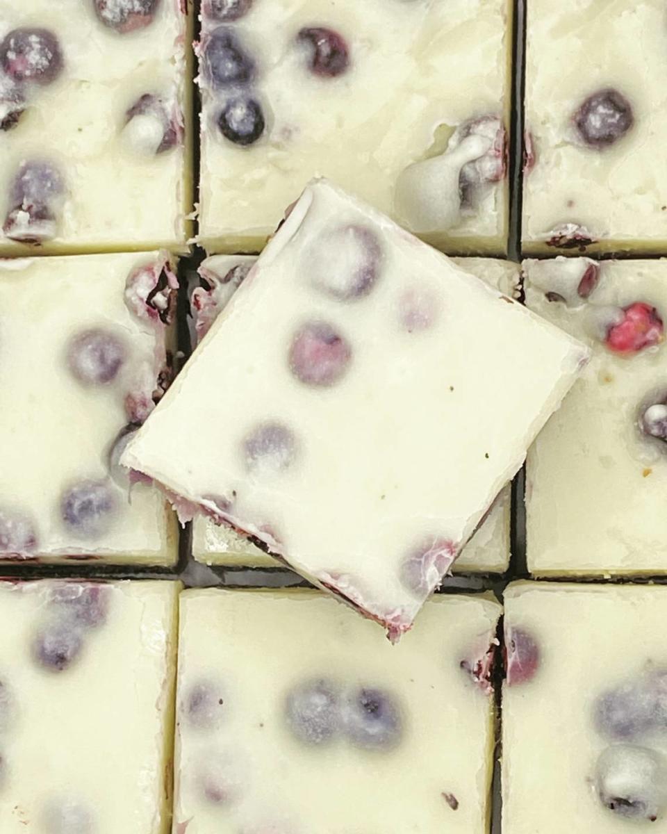 Dahlhus Fudge flavors include Wildcat, made with blueberries and white chocolate.