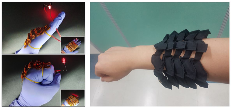 Flexible battery developed by KIMM engineers shown on an individual’s arm (Korea Institute of Machinery and Materials (KIMM))