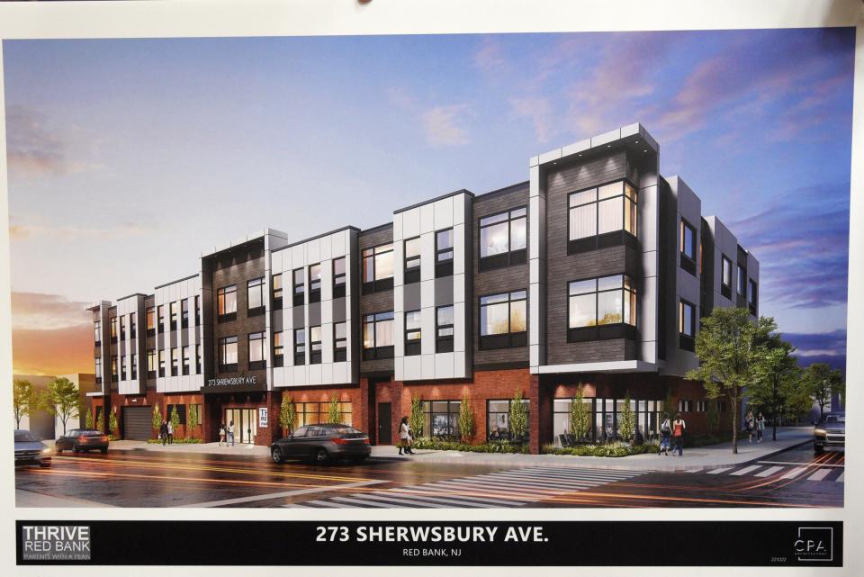 A rendering of the proposed neuro inclusive apartment building by Thrive Red Bank and Parents with a Plan.