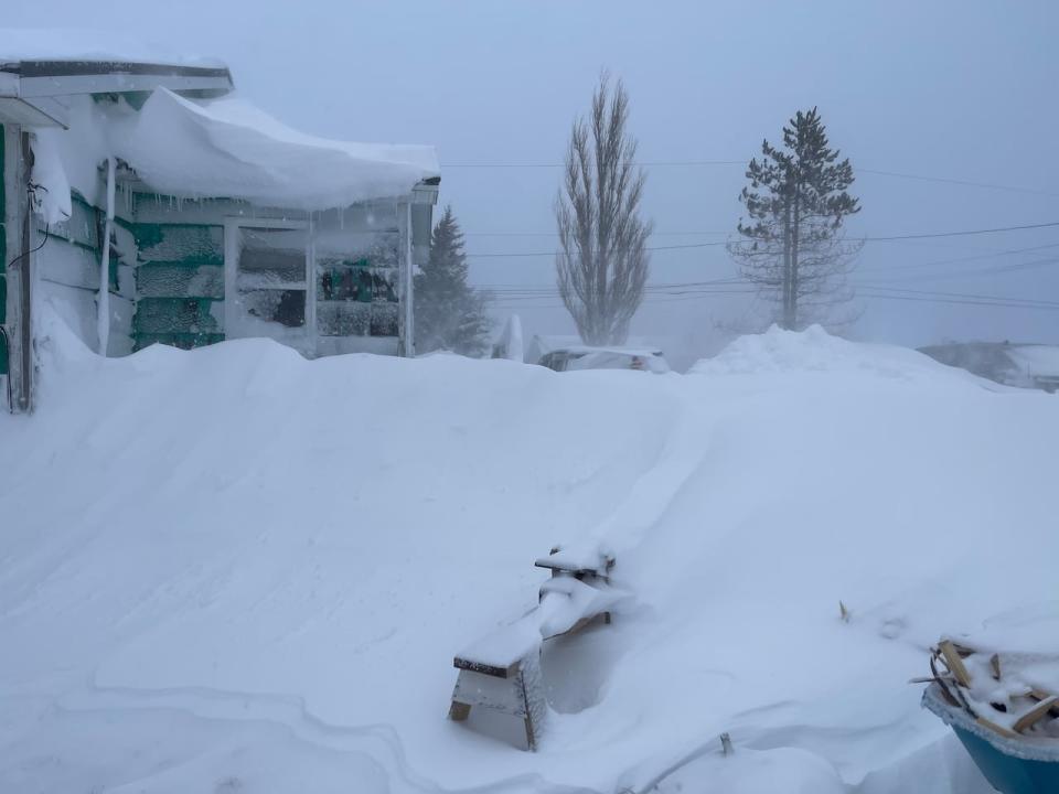 A house in Eskasoni First Nation buried by the snow fall from the storm this weekend