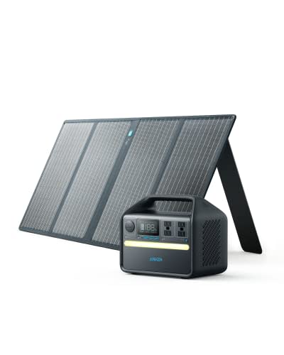 Anker 535 Solar Generator, Powerhouse 512Wh with 1 * 100W Solar Panel, Power Station with LiFeP…