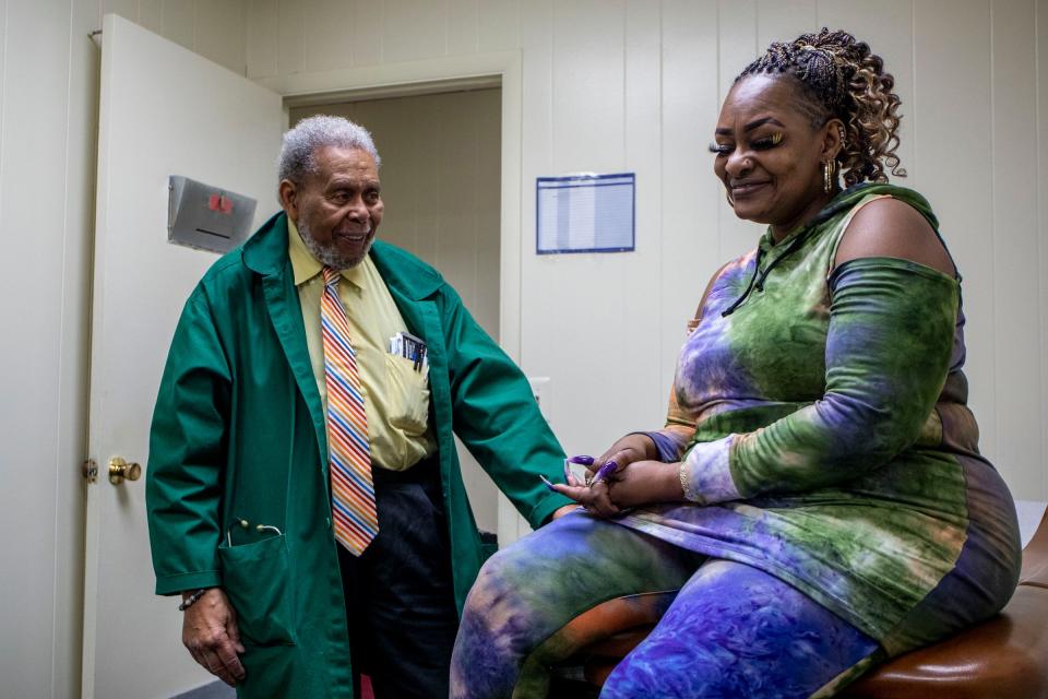 A patient is in for a visit at Dr. William Jackson's office in Detroit, MI on January 14, 2022. Jackson is a graduate of Morehouse College, the same college Dr. Martin Luther King Jr. attended. Jackson interacted with King and is still currently practicing medicine at age 89.