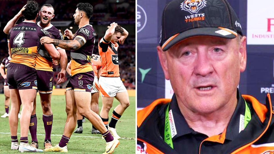 Tim Sheens, pictured here after the Wests Tigers' loss to the Broncos.