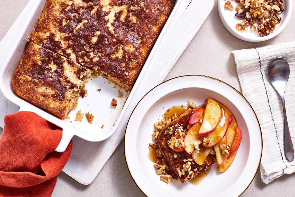 Maple Quinoa Bake with Skillet Apples and Walnuts