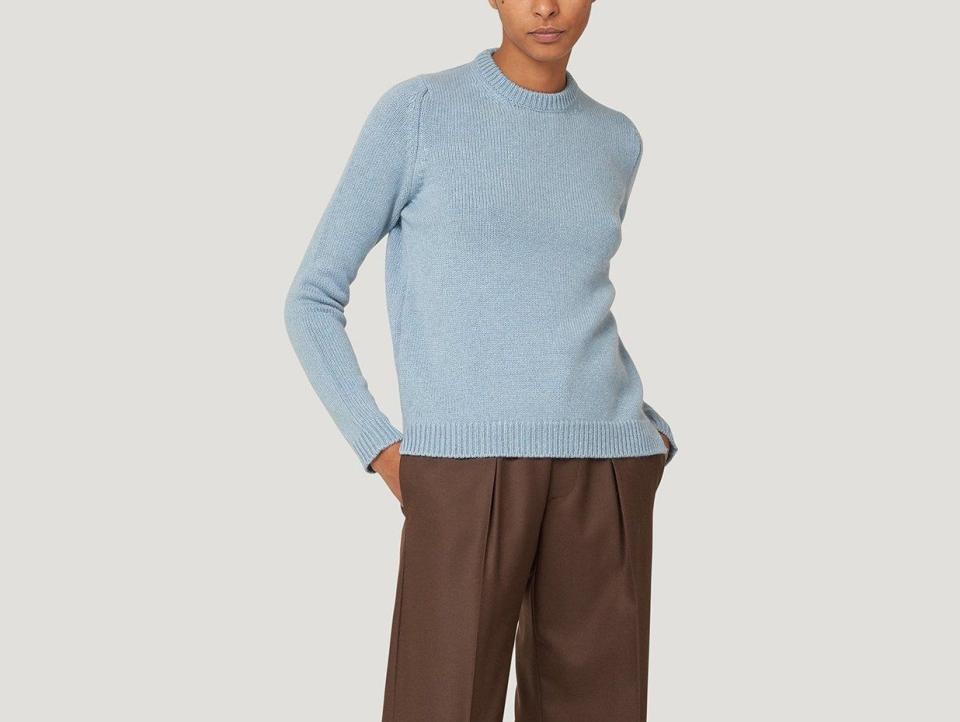 <p><a class="link " href="https://www.connollyengland.com/collections/knitwear/products/isy-sweater-light-blue" rel="nofollow noopener" target="_blank" data-ylk="slk:SHOP NOW;elm:context_link;itc:0;sec:content-canvas">SHOP NOW</a></p>