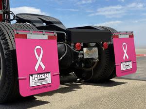 Rush Enterprises is now selling limited-edition pink mudflaps in support of the Breast Cancer Research Foundation