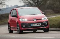 <p class="xmsonormal"><span>There are several Volkswagen GTI models that would fit the bill here, but none has nearly as much character as the Up GTI. It may be the slowest of VW’s recent GTI crop, taking 8.5 seconds to dispatch 0-62mph, but it’s the way it does this that counts. The Up GTI appeals because you can wring every last drop of its performance and handling ability while still going at licence-preserving pace.</span> </p><p class="xmsonormal"><span>This has made the Up GTI a very popular used choice, so prices start at <strong>£12,000 </strong>for a tidy used example. Even so, it’s money well spent on a small but hugely enjoyable pint pot hot hatch.</span></p>