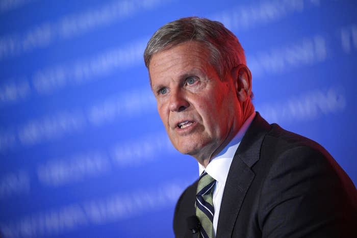 Tennessee Gov. Bill Lee answers questions at the Republican Governors Association conference on Nov. 15, 2022, in Orlando.