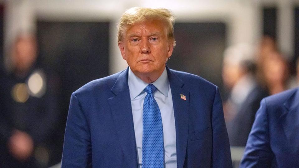 <div>Former U.S. President Donald Trump attends his trial on alleged covering up of hush money payments, at Manhattan Criminal Court on May 9, 2024, in New York City. (Photo by Steven Hirsch-Pool/Getty Images)</div>