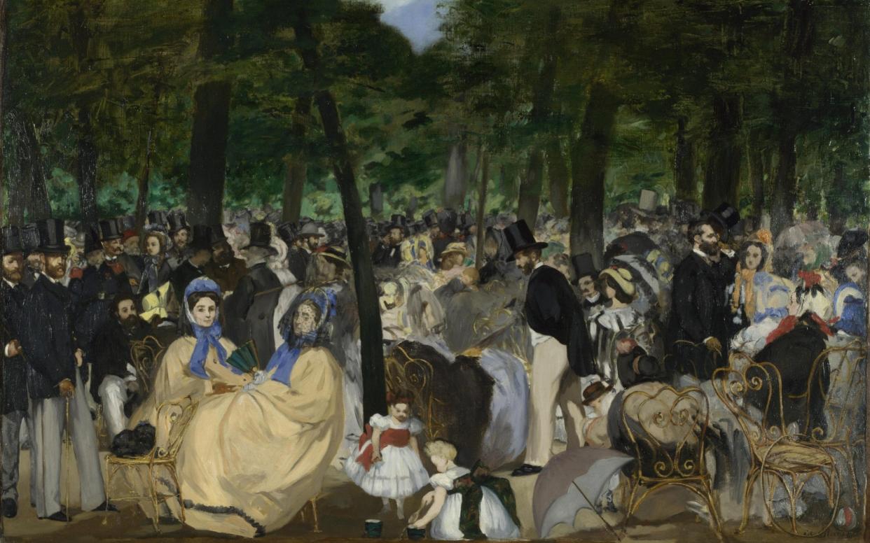 Music in the Tuileries Gardens Music in the Tuileries Gardens. 1862 - Alamy