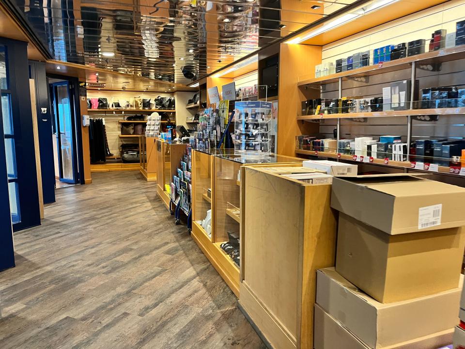 shot of the shop inside a ferry boat in greece