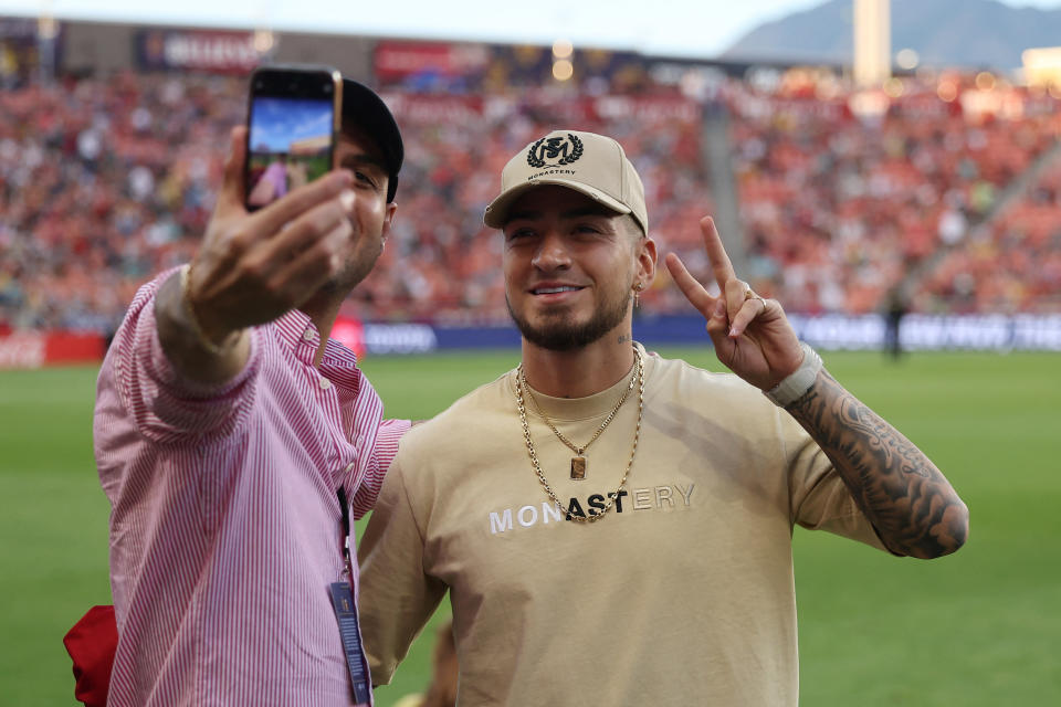 Jun 10, 2023;  Sandy, Utah, USA;  New player to Real Salt Lake forward Chicho Arango introduced at halftime in a game against New York City FC at America First Field.  Mandatory Credit: Rob Gray-USA TODAY Sports