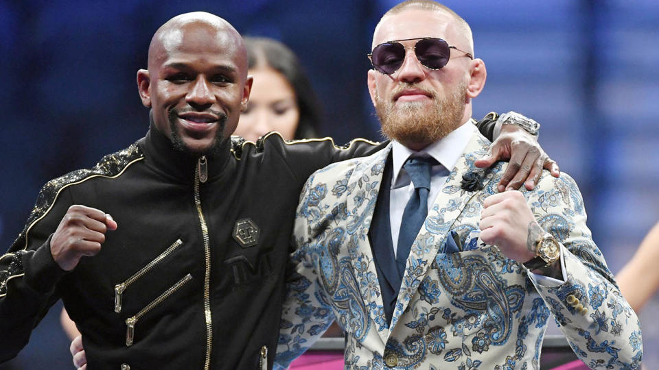 Floyd Mayweather and Conor McGregor. (Photo by Ethan Miller/Getty Images)