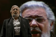 FILE - In this Dec. 19, 2009, file photo, Placido Domingo performs during a sound check prior to a free concert in Mexico City. In a statement released on Tuesday, Feb. 25, 2020, he said, "I have taken time over the last several months to reflect on the allegations that various colleagues of mine have made against me. ... I respect that these women finally felt comfortable enough to speak out, and I want them to know that I am truly sorry for the hurt that I caused them. I accept full responsibility for my actions, and I have grown from this experience." (AP Photo/Marco Ugarte)