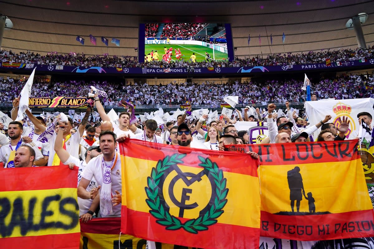 Real Madrid will not participate in UEFA’s compensation scheme for the chaos at the Champions League final (Adam Davy/PA) (PA Archive)