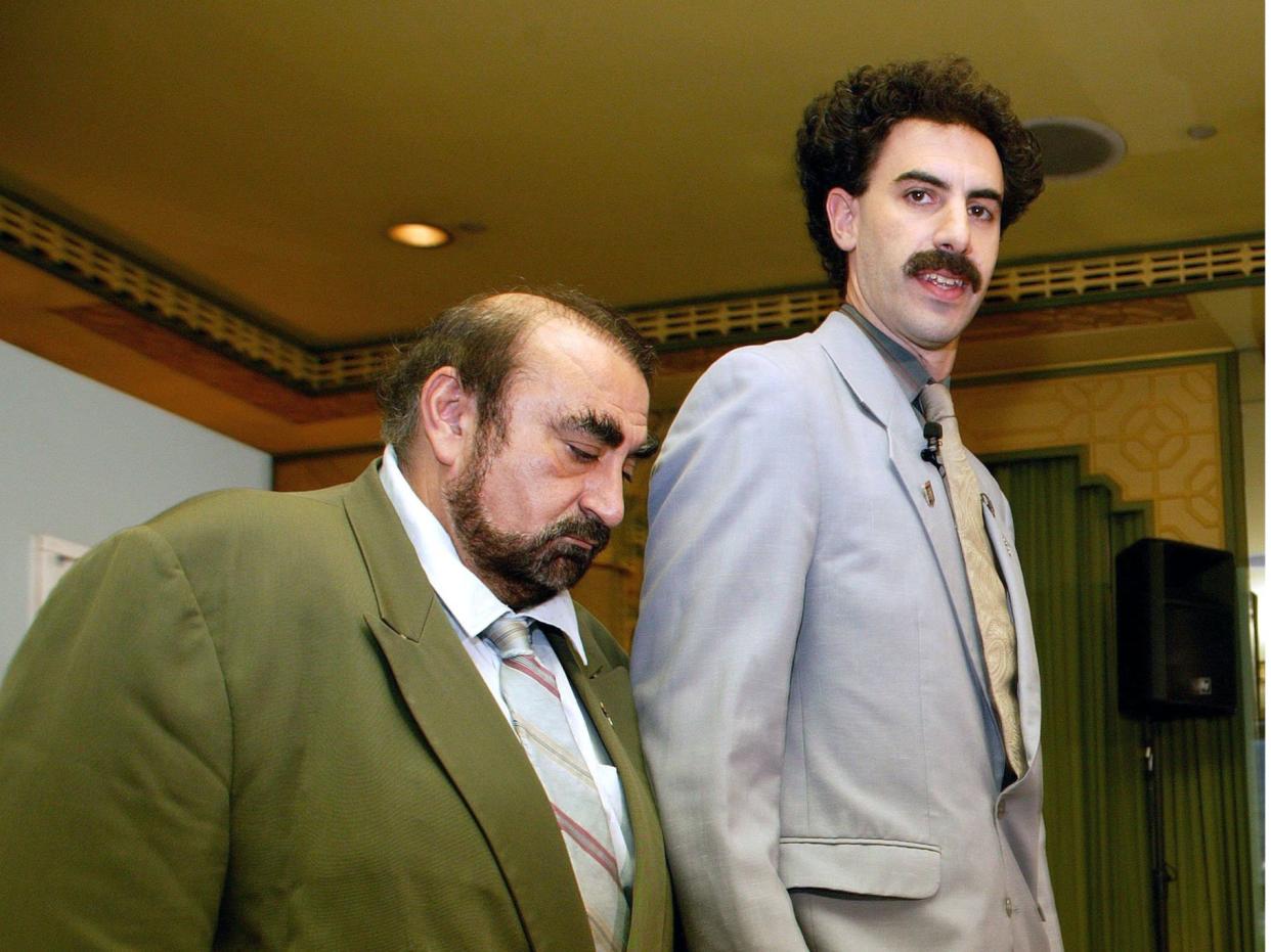 Ken Davitian and Sacha Baron Cohen dressed as their characters from ‘Borat' (Rex Features)