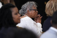 Opal Lee is recognized during an event to mark the passage of the Juneteenth National Independence Day Act, in the East Room of the White House, Thursday, June 17, 2021, in Washington. (AP Photo/Evan Vucci)