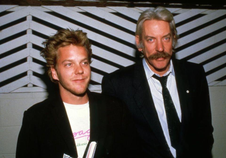 Kiefer Sutherland (left) and his father Donald in the 1980s