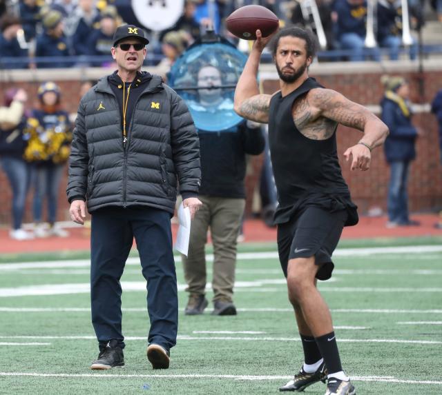 Colin Kaepernick Pass at Michigan Spring Game Goes Viral