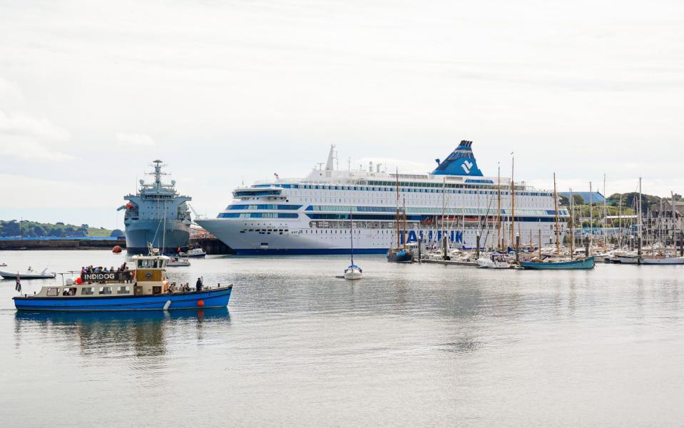 The Devon and Cornwall force have hired the MS Silja Europa to house officers during next week's G7 summit in Carbis Bay - Getty