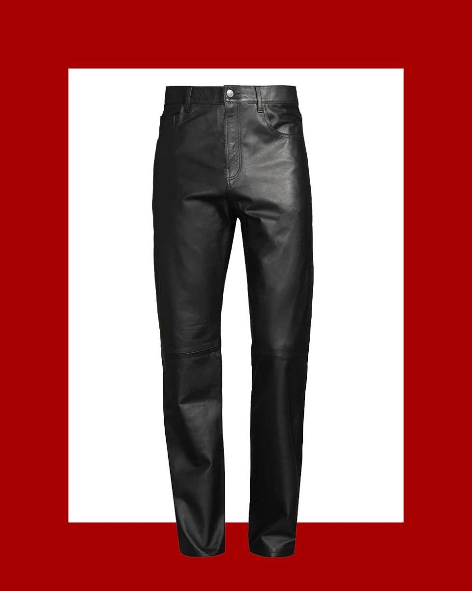 <p><a href="https://go.redirectingat.com?id=74968X1596630&url=https%3A%2F%2Fwww.saksfifthavenue.com%2Fproduct%2Fblk-dnm-leather-straight-leg-pants-0400018254163.html&sref=https%3A%2F%2F" rel="nofollow noopener" target="_blank" data-ylk="slk:Shop Now;elm:context_link;itc:0;sec:content-canvas" class="link ">Shop Now</a></p><p>Men's Leather Straight-Leg Pants</p><p>$795.00</p><p>saksfifthavenue.com</p>