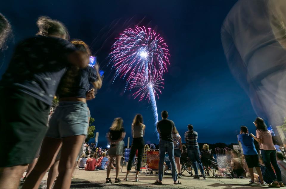 Visitors packed Riverside Park to watch the fireworks following the Boom on the Lagoon festivities in Vero Beach on Sunday, July 4, 2021.