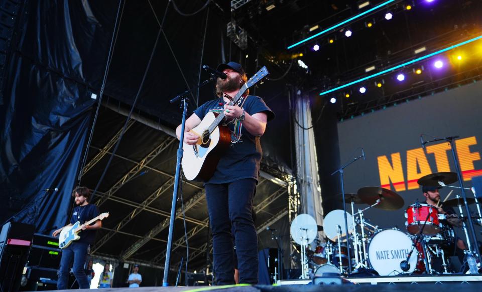 Nate Smith performs at Country Thunder 2023 music festival near Florence on April 14, 2023.