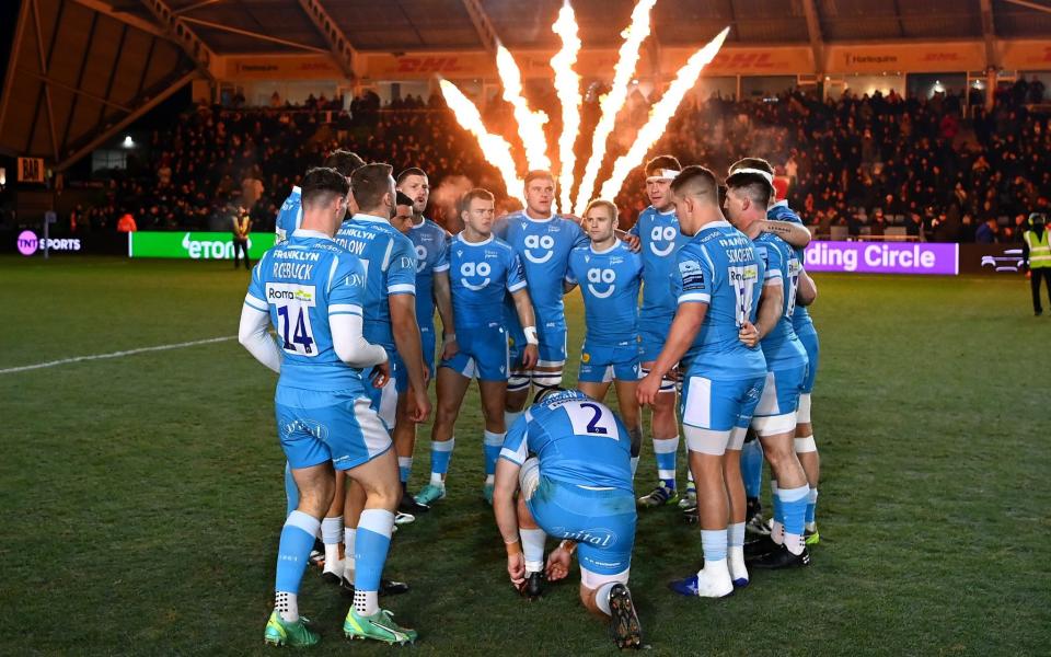 Sale Sharks' pre-match huddle