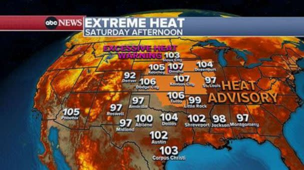 PHOTO: Extreme Heat map (ABC News)