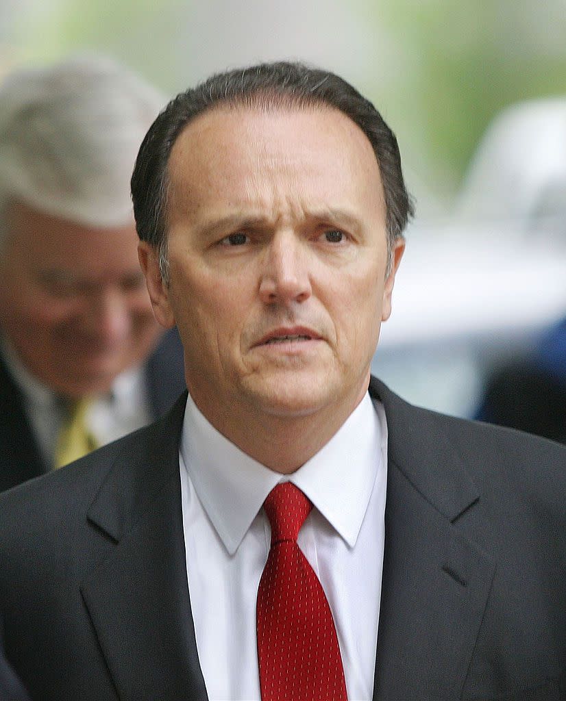 ormer HealthSouth CEO Richard Scrushy leaves Federal Court April 10, 2003 in Birmingham, Alabama. Scrushy asked a judge to unfreeze $70 million of his assets in his first public appearance since the Securities and Exchange Commission alleged he was invol