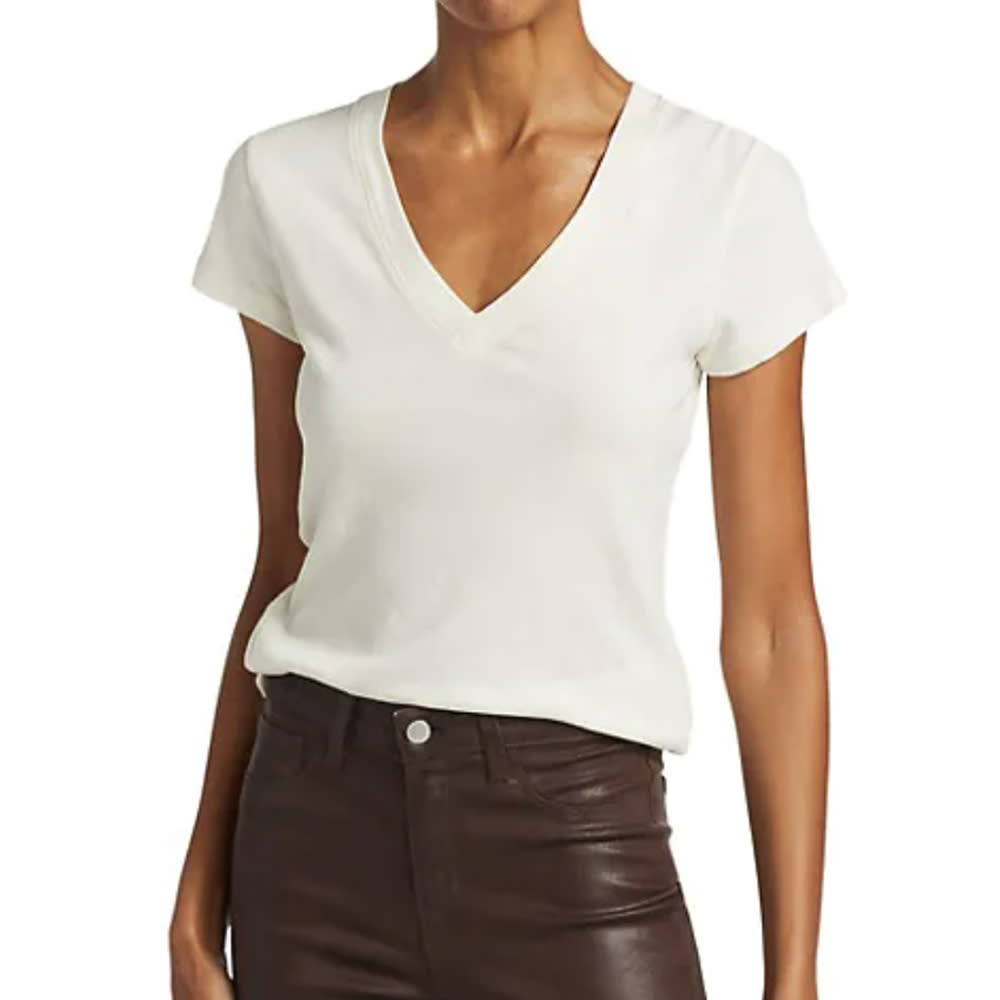 L’Agence Cotton V-Neck Tee