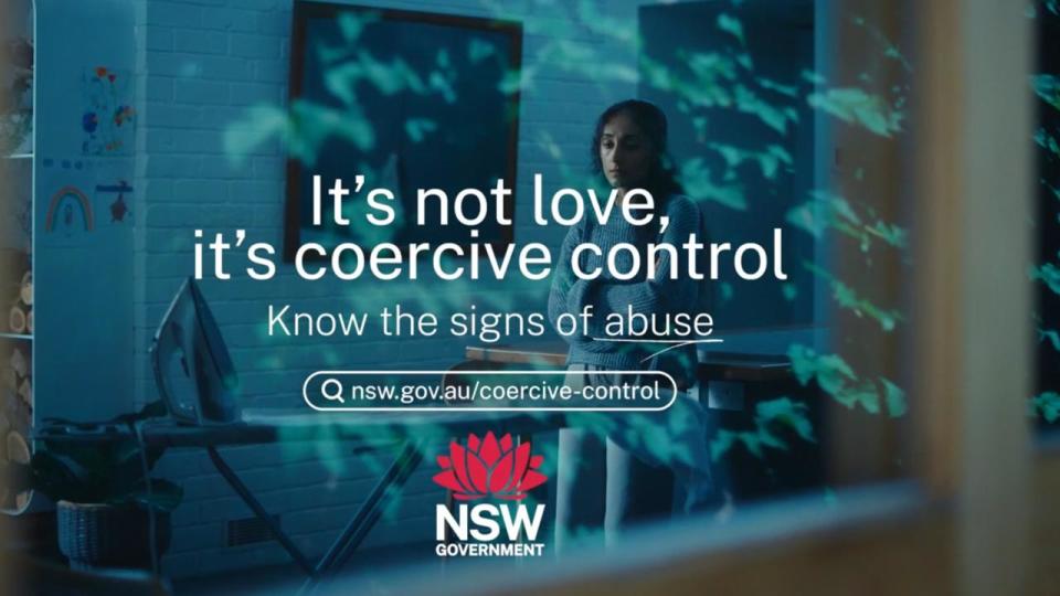 Still from a NSW advertisement about coercive control
