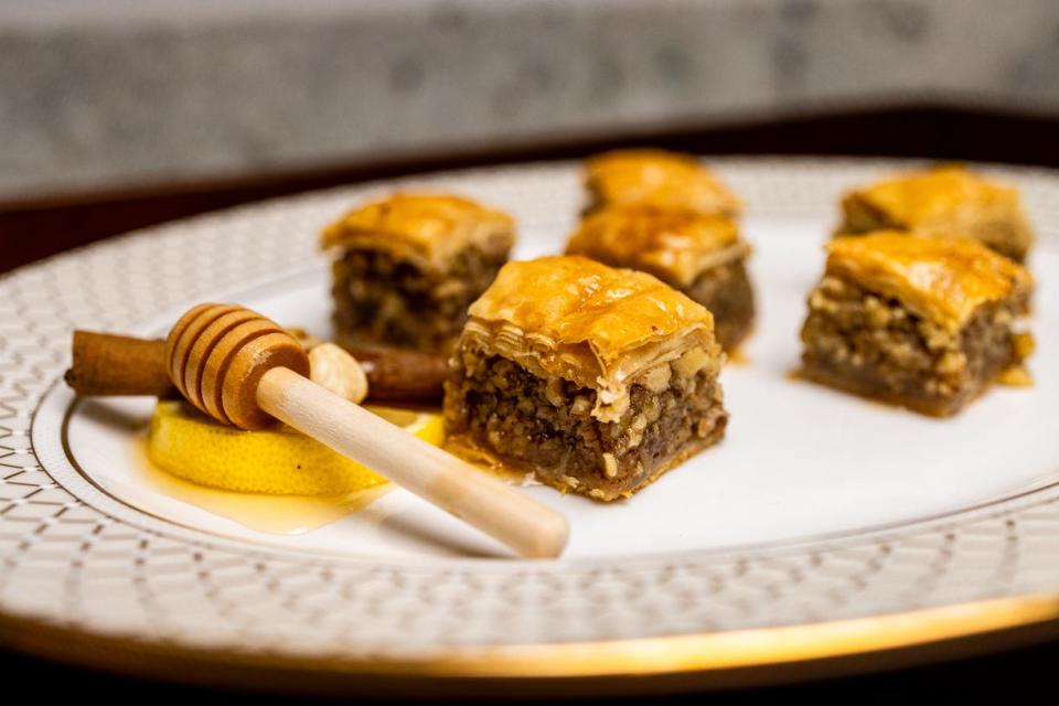 Yia Yia's baklava is made using a Greek recipe passed down from Christine Samaras's grandmother.