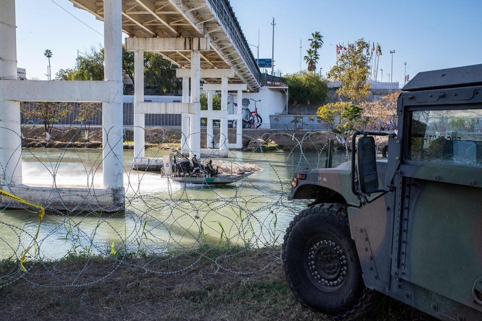 Texas Governor Greg Abbott made a post on his personal Instagram account on November 17 showing the shipping containers and National Guard members lining the area near the river in Eagle Pass "to create a steel wall along the southern border". Abbott is also attempting to raise funds for a private wall, according to local media reports.