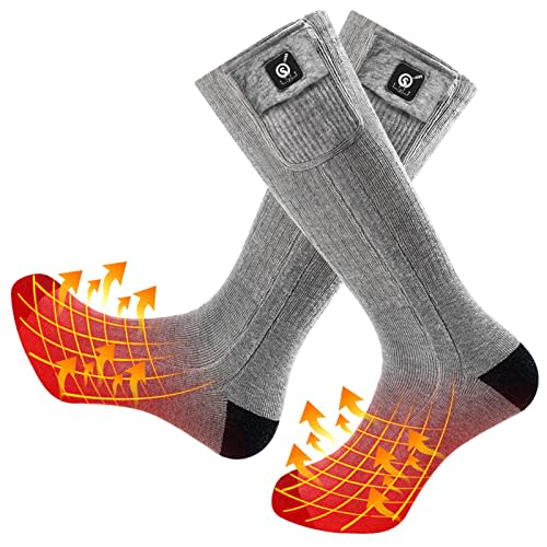 2023 Upgraded Rechargeable Electric Heated Socks,7.4V 2200mAh Battery Powered Cold Weather Heat Socks for Men Women,Outdoor Riding Camping Hiking Motorcycle Skiing Warm Winter Socks(Medium)
