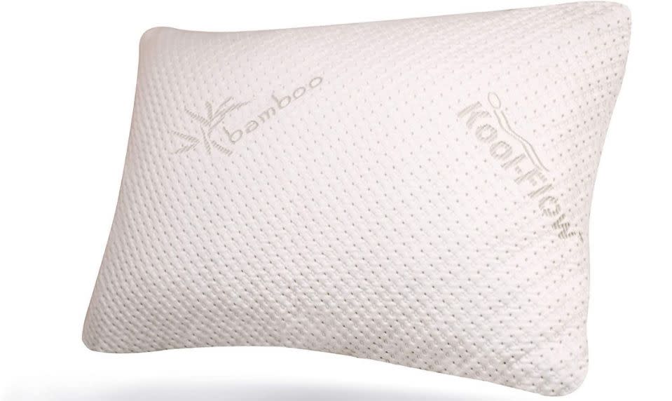 Xtreme Comforts Hypoallergenic Shredded Memory Foam Pillow with Kool Flow  Bamboo Cover - Machine Washable 