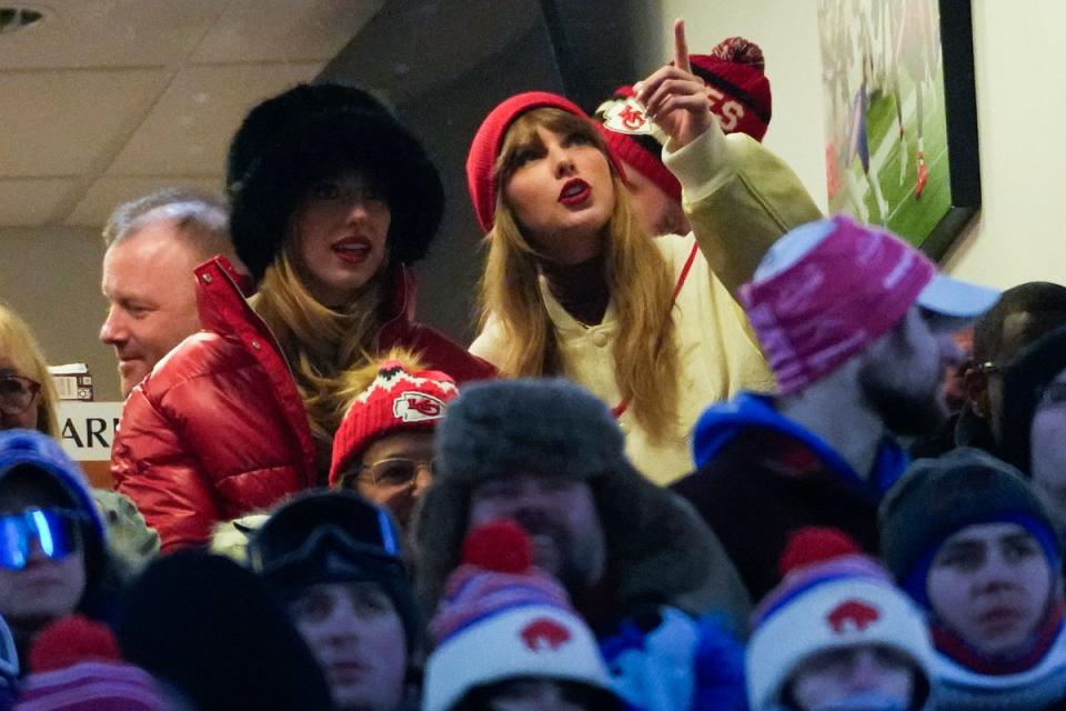 Taylor Swift was in the state on Sunday to watch the Kansas City Chiefs play the Buffalo Bills (AP)