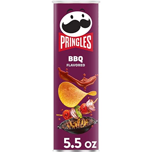 Pringles Potato Crisps Chips, Lunch Snacks, On-The-Go Snacks, BBQ, 5.5oz Can (1 Can)