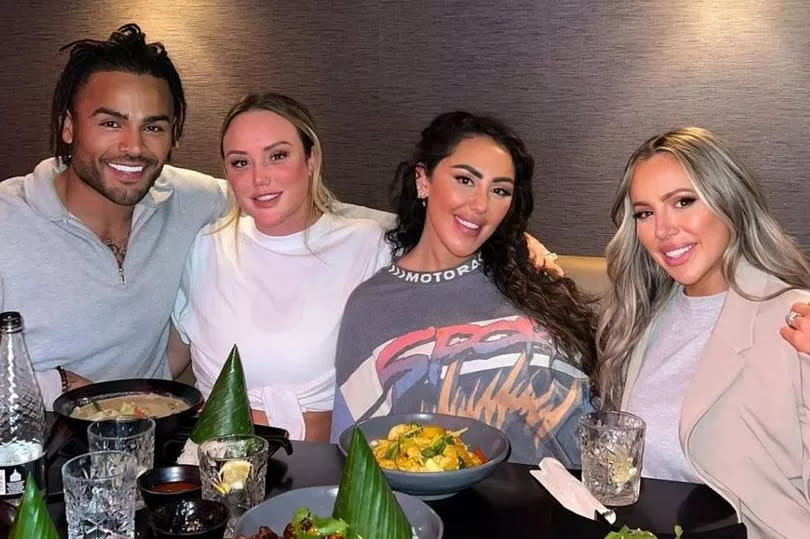 Nathan Henry, Charlotte Crosby,. Sophie Kaseaei and Holly Hagan at Zen in Durham