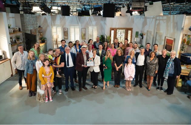 The Neighbours cast on the final day of filming in June 2022