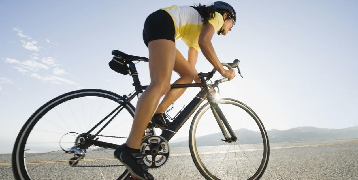 cyclist road riding