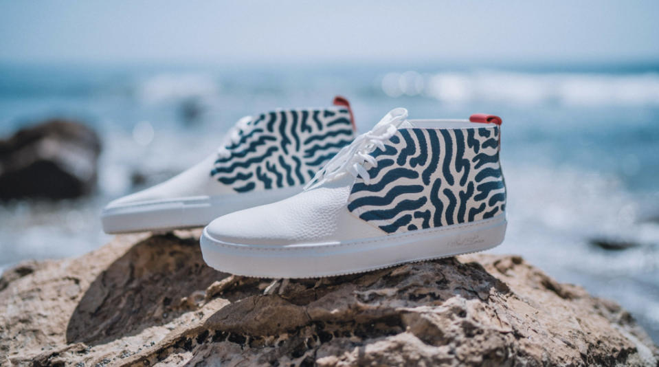 Del Toro x Alli Conrad White Leather Chukka. - Credit: Del Toro