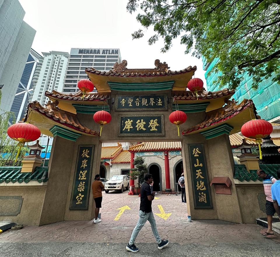 The Chinese temple is just a few doors away from Suria KLCC.