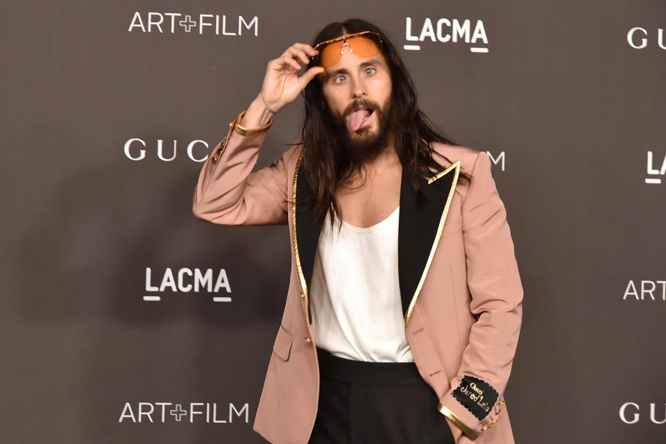 LOS ANGELES, CALIFORNIA - NOVEMBER 02: Jared Leto attends the 2019 LACMA Art + Film Gala  at LACMA on November 02, 2019 in Los Angeles, California. (Photo by David Crotty/Patrick McMullan via Getty Images)