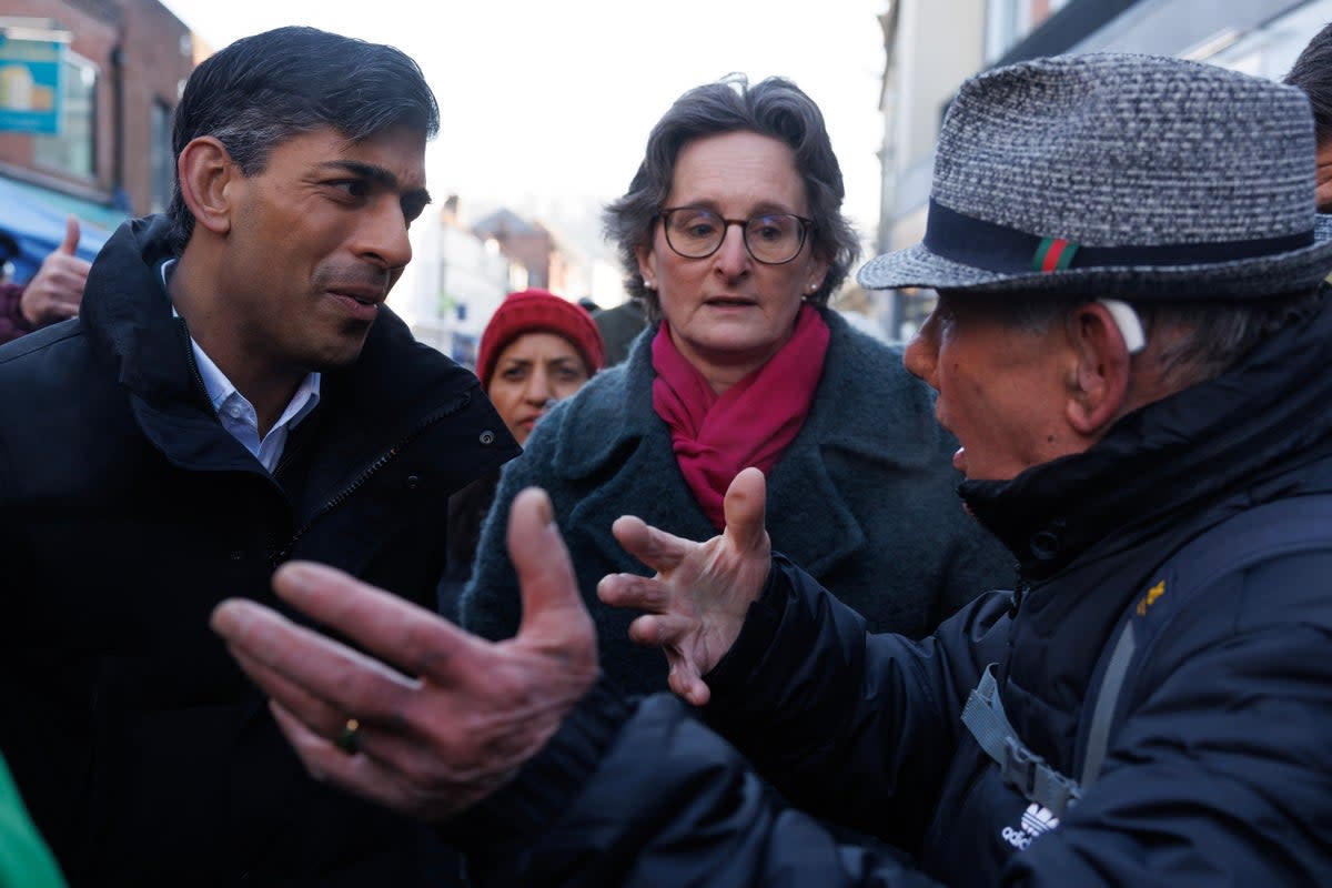 Rishi Sunak was challenged by voters during a walkabout in Winchester on Friday (Getty Images)