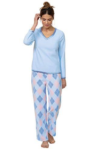 3) PajamaGram Satin-Lined Fleece Pajamas